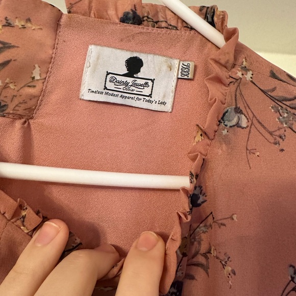 Dainty Jewells Blush Floral Long Sleeve Dress - Picture 3 of 4